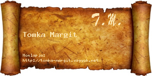 Tomka Margit névjegykártya